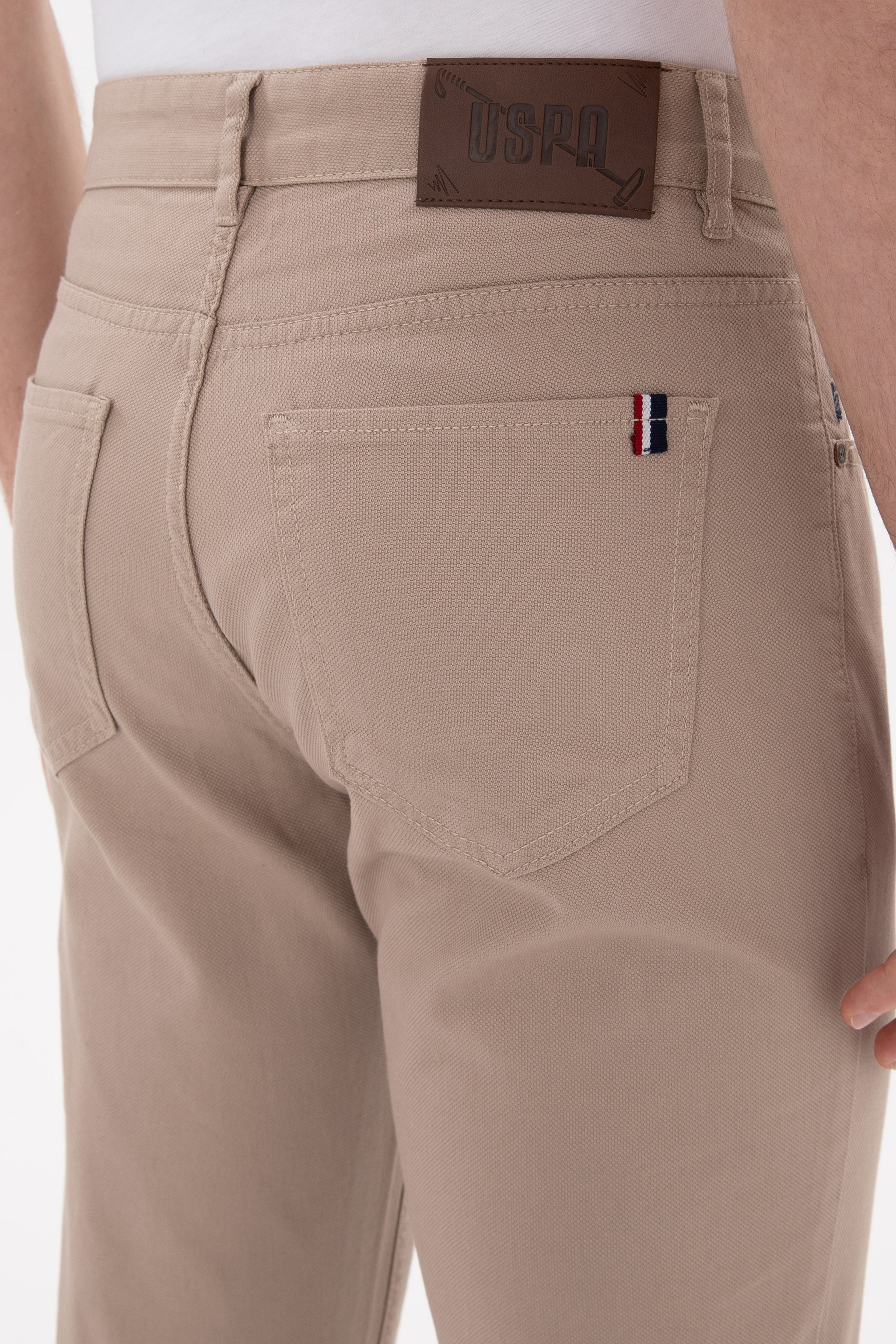 Erkek Slim Fit Koyu Bej Kanvas Pantolon - Image 6