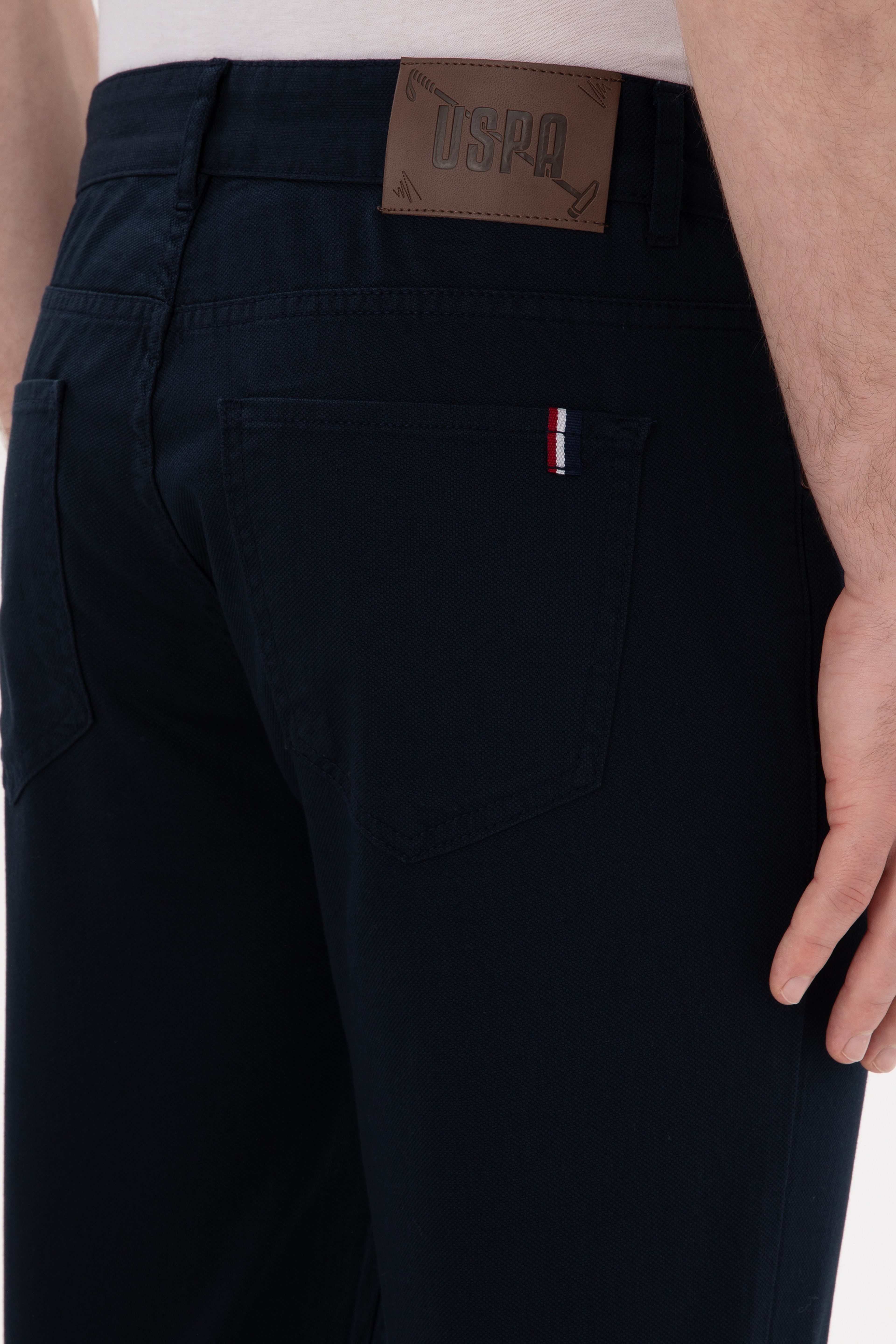 Erkek Lacivert Slim Fit Kanvas Pantolon - Image 6