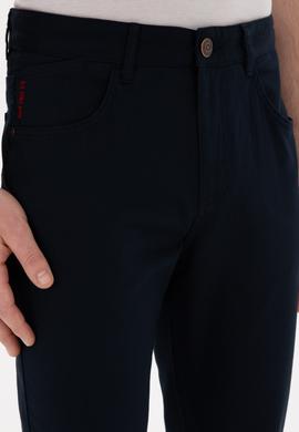 Erkek Lacivert Slim Fit Kanvas Pantolon - 50297841024