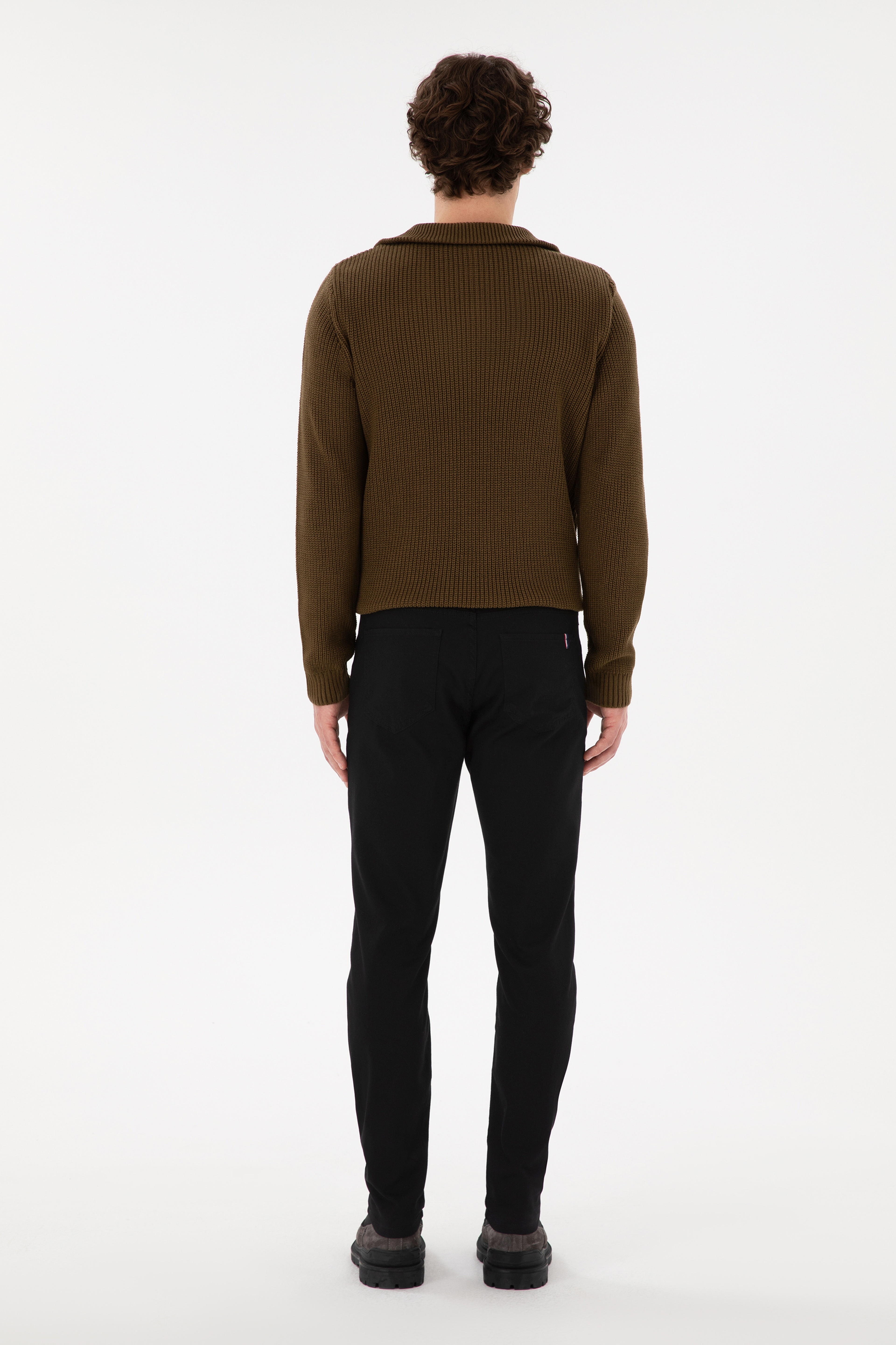 Erkek Siyah Slim Fit Kanvas Pantolon - Image 4