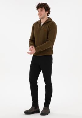 Erkek Siyah Slim Fit Kanvas Pantolon - 50297841129