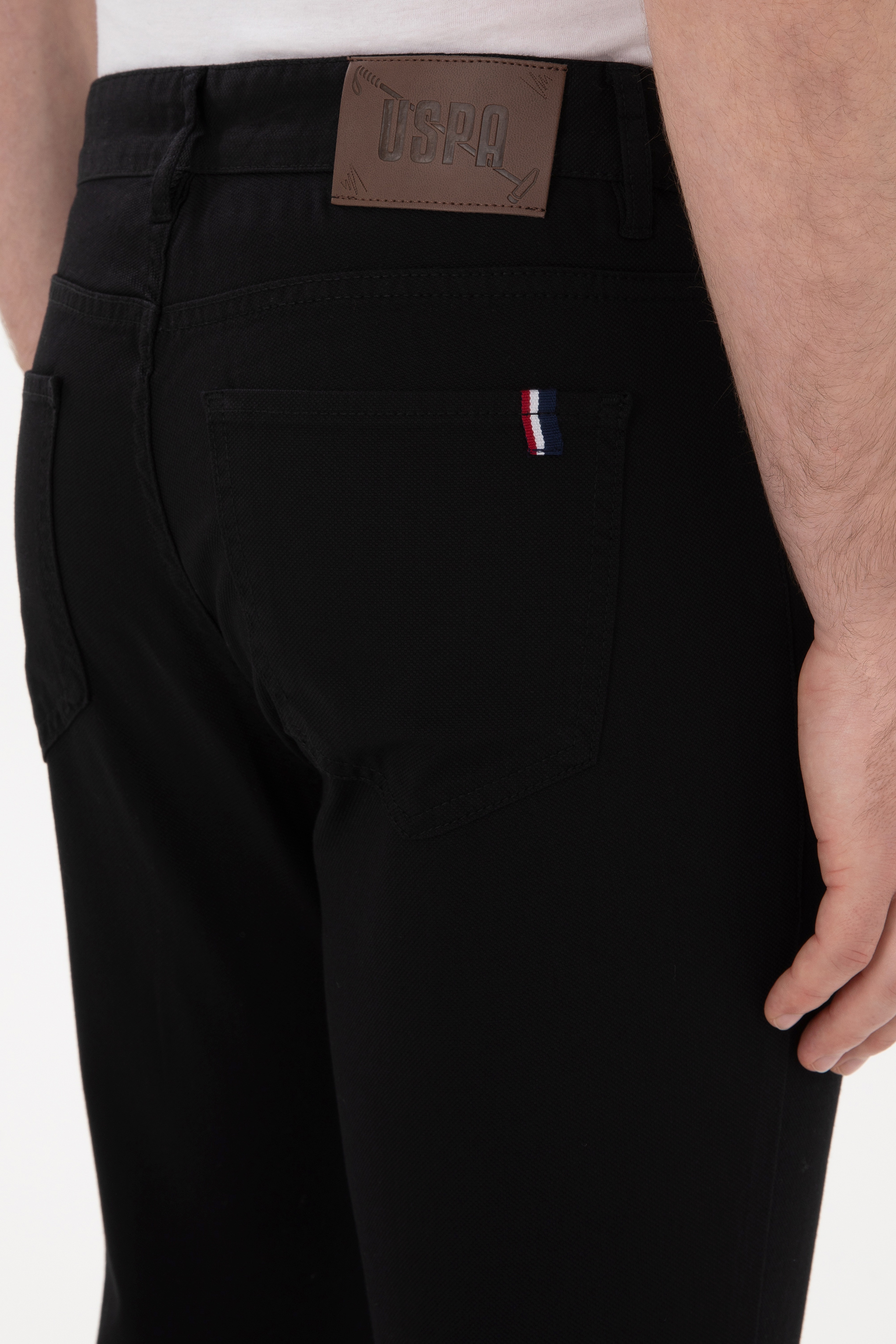 Erkek Siyah Slim Fit Kanvas Pantolon - Image 6