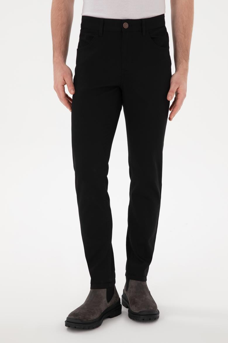 Erkek Siyah Slim Fit Kanvas Pantolon - 50297841129