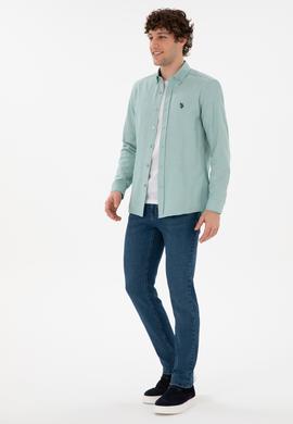 Erkek Mint Uzun Kollu Basic Gömlek - 50296777101
