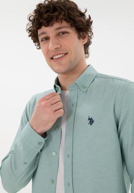 Erkek Mint Uzun Kollu Basic Gömlek - 50296777101