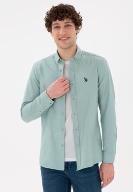 Erkek Mint Uzun Kollu Basic Gömlek - 50296777101