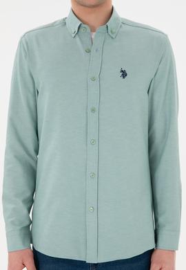 Erkek Mint Uzun Kollu Basic Gömlek - 50296777101