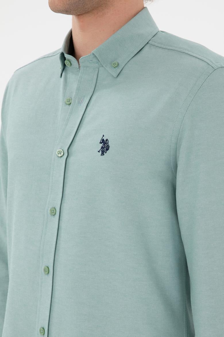 Erkek Mint Uzun Kollu Basic Gömlek - 50296777101