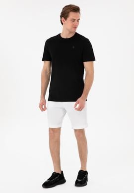 Erkek Regular Fit Bisiklet Yaka Siyah Basic Tişört - 50298015016