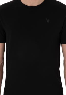 Erkek Regular Fit Bisiklet Yaka Siyah Basic Tişört - 50298015016