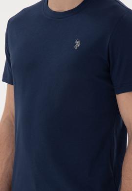 Erkek Regular Fit Bisiklet Yaka Lacivert Basic Tişört - 50298015026