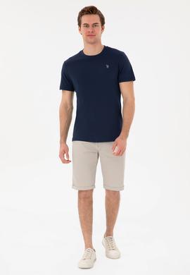 Erkek Regular Fit Bisiklet Yaka Lacivert Basic Tişört - 50298015026