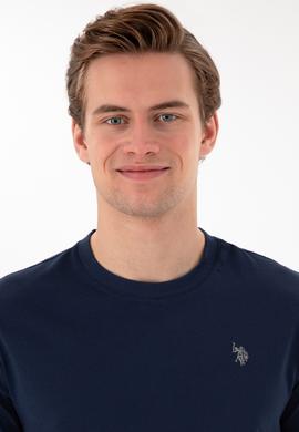 Erkek Regular Fit Bisiklet Yaka Lacivert Basic Tişört - 50298015026