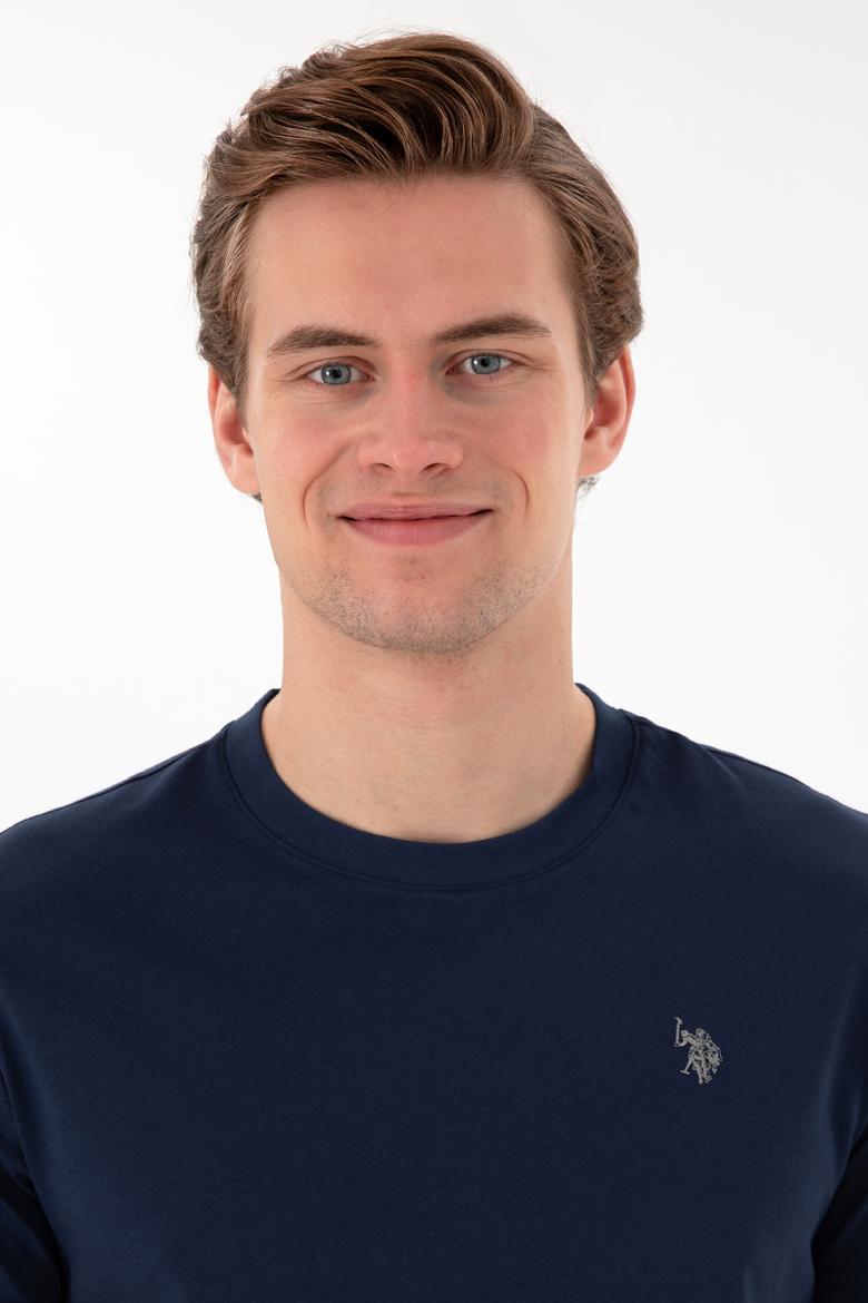 Erkek Regular Fit Bisiklet Yaka Lacivert Basic Tişört - 50298015026