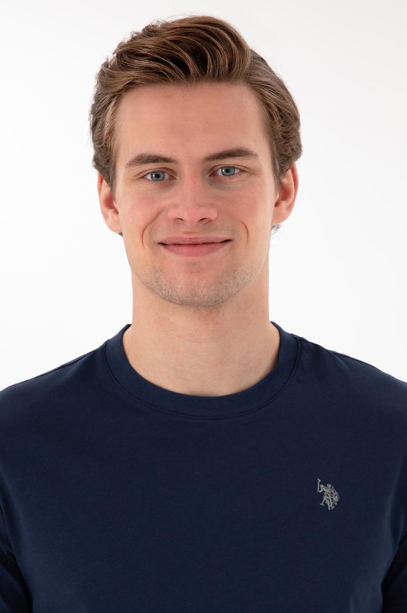 Erkek Regular Fit Bisiklet Yaka Lacivert Basic Tişört