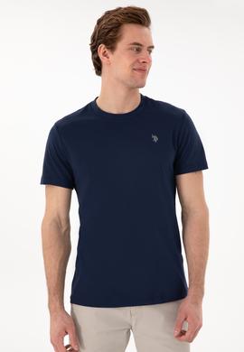 Erkek Regular Fit Bisiklet Yaka Lacivert Basic Tişört - 50298015026