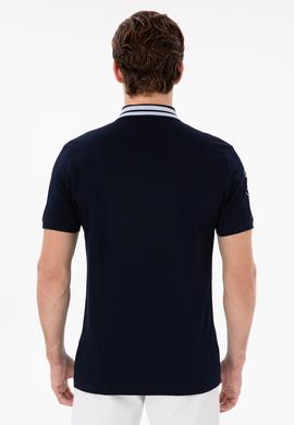 Erkek Slim Fit Polo Yaka Lacivert Basic Tişört - 50298010019