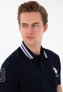 Erkek Slim Fit Polo Yaka Lacivert Basic Tişört - 50298010019