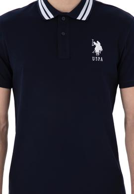 Erkek Slim Fit Polo Yaka Lacivert Basic Tişört - 50298010019