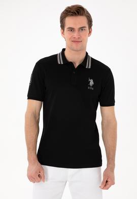 Erkek Slim Fit Polo Yaka Siyah Basic Tişört - 50298010029