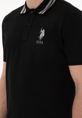 Erkek Slim Fit Polo Yaka Siyah Basic Tişört - 50298010029