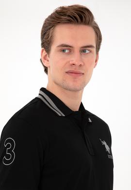 Erkek Slim Fit Polo Yaka Siyah Basic Tişört - 50298010029