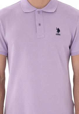 Erkek Slim Fit Polo Yaka Lila Basic Tişört - 50298041080