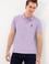 Erkek Slim Fit Polo Yaka Lila Basic Tişört