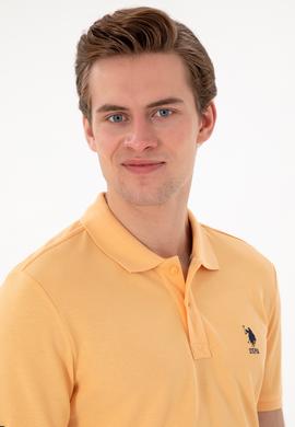 Erkek Slim Fit Polo Yaka Kavun Basic Tişört - 50298041241