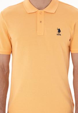 Erkek Slim Fit Polo Yaka Kavun Basic Tişört - 50298041241