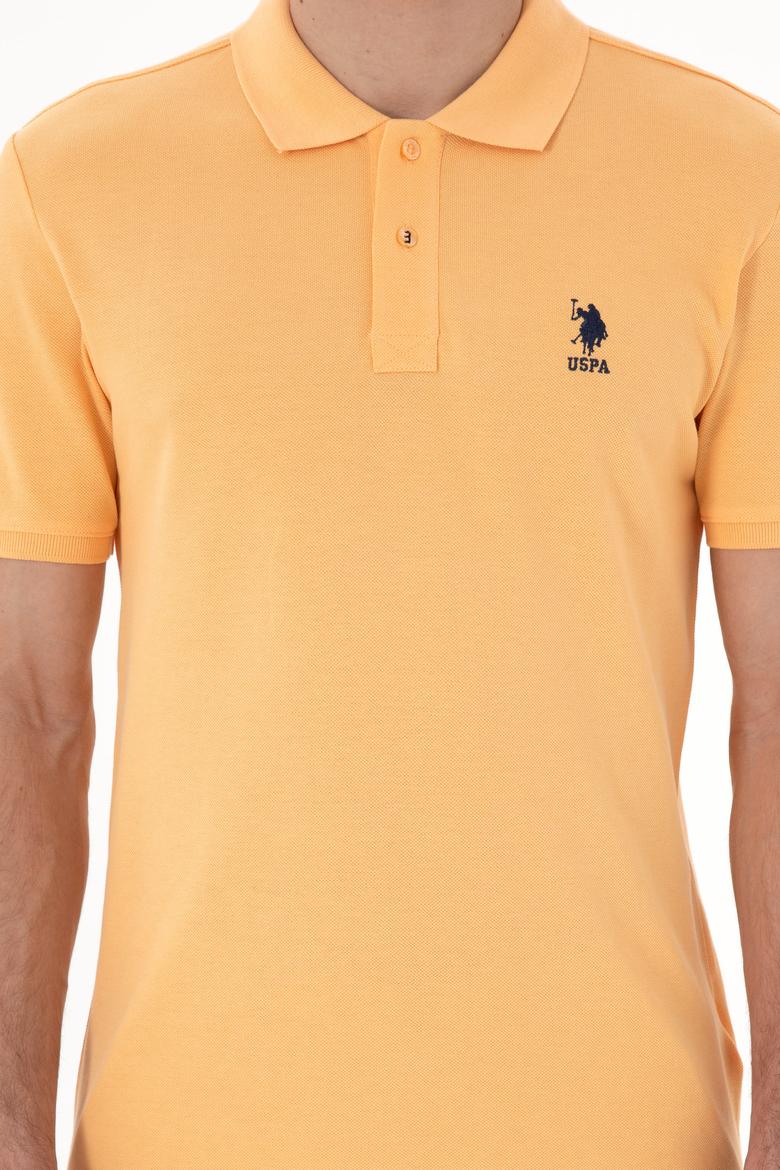 Erkek Slim Fit Polo Yaka Kavun Basic Tişört - 50298041241