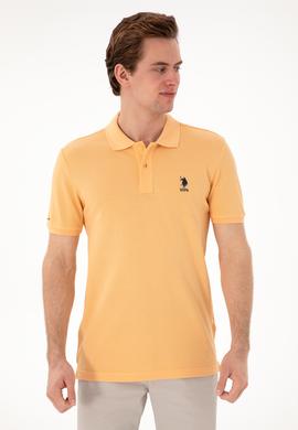 Erkek Slim Fit Polo Yaka Kavun Basic Tişört - 50298041241