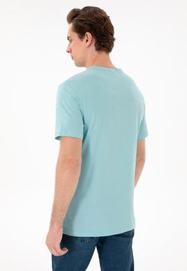 Erkek Su Yeşili Basic Tişört - 50279617116