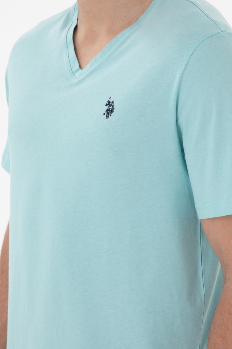 Erkek Su Yeşili Basic Tişört - 50279617116