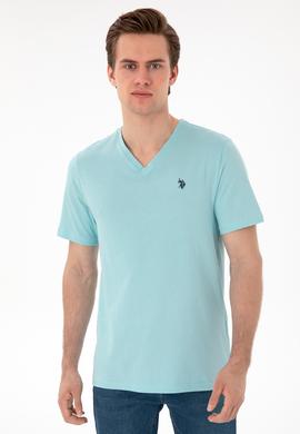 Erkek Su Yeşili Basic Tişört - 50279617116