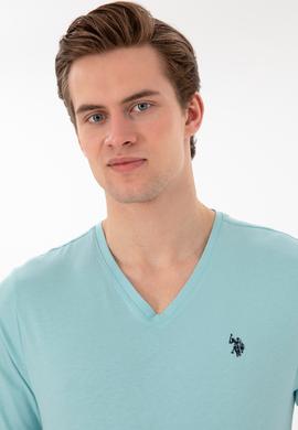 Erkek Su Yeşili Basic Tişört - 50279617116