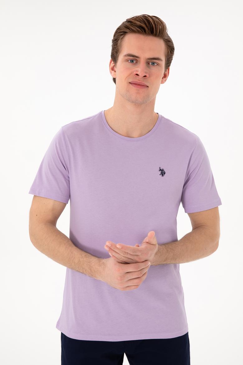 Erkek Lila Basic Tişört - 50279632221