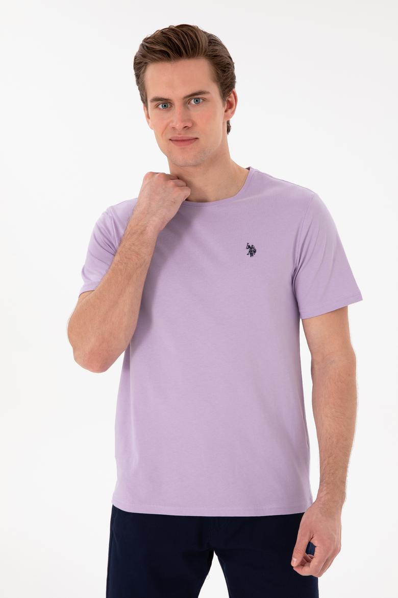 Erkek Lila Basic Tişört