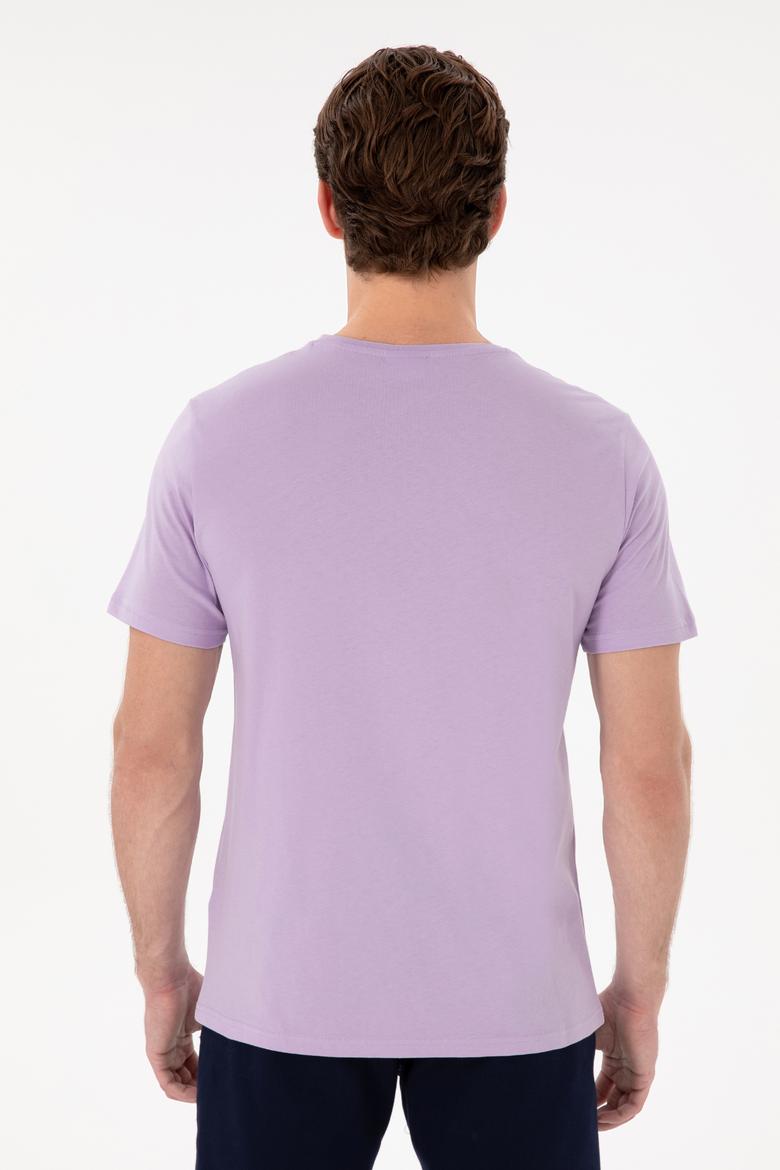 Erkek Lila Basic Tişört - 50279632221