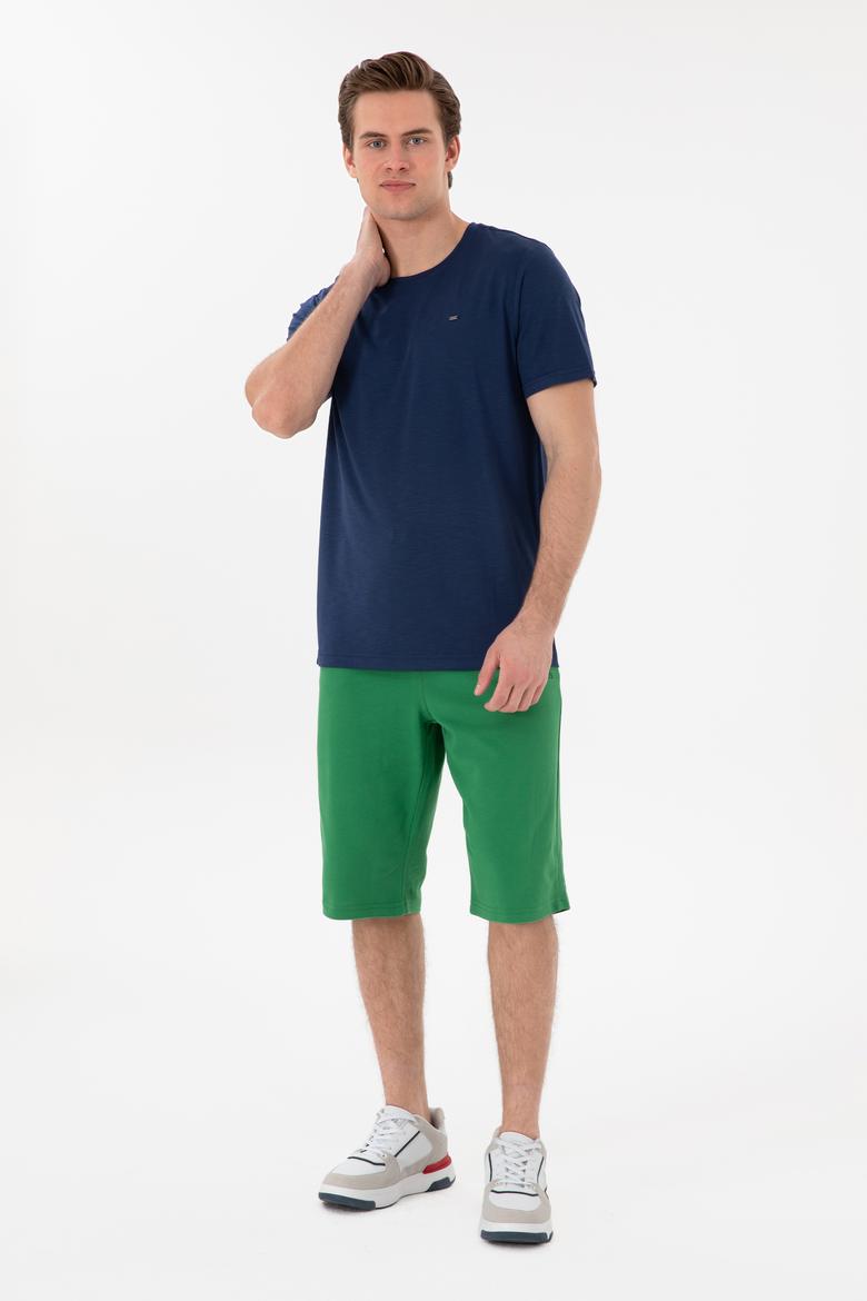 Erkek Yeşil Örme Şort - 50279619076