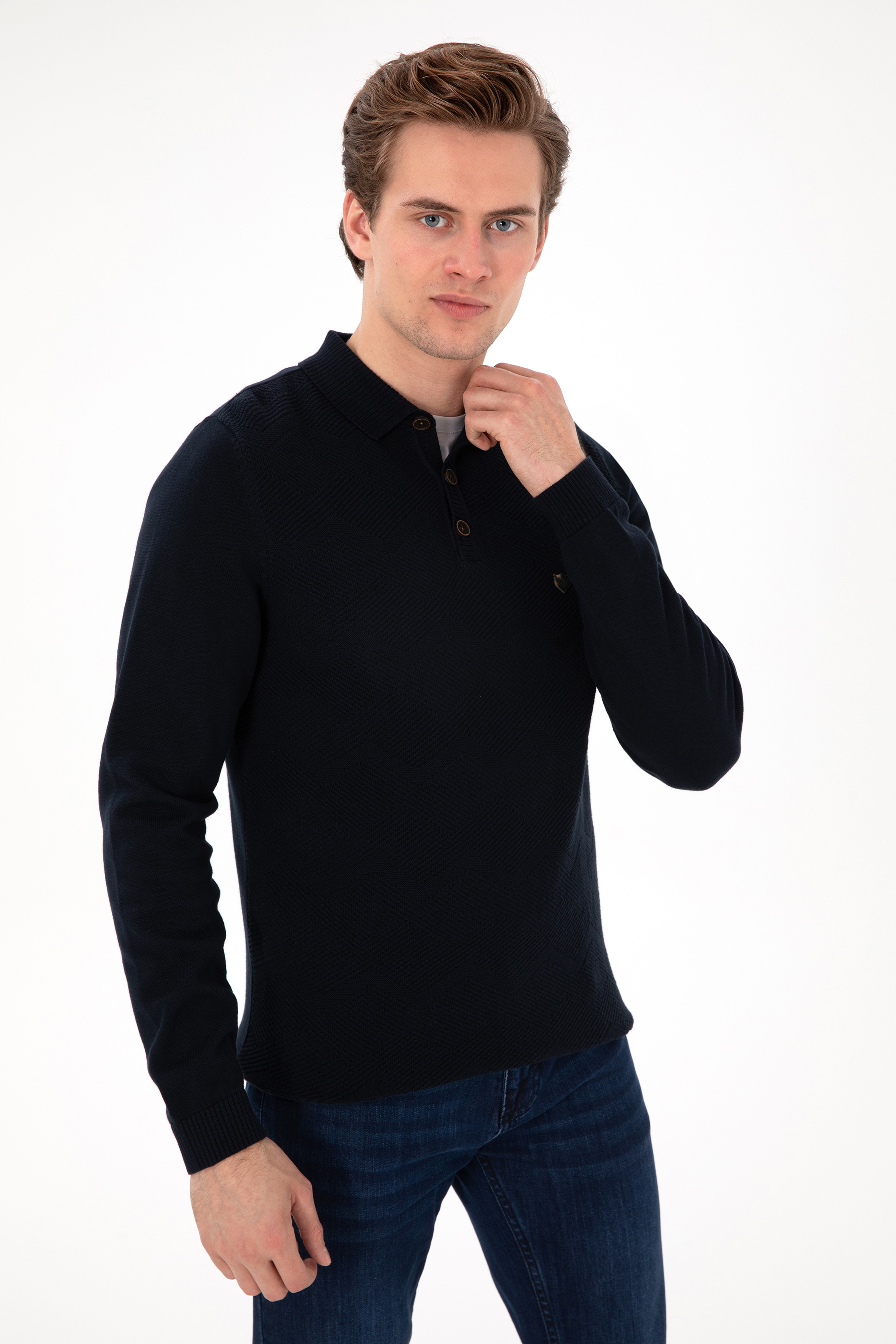 Erkek Lacivert Kazak - Image 3