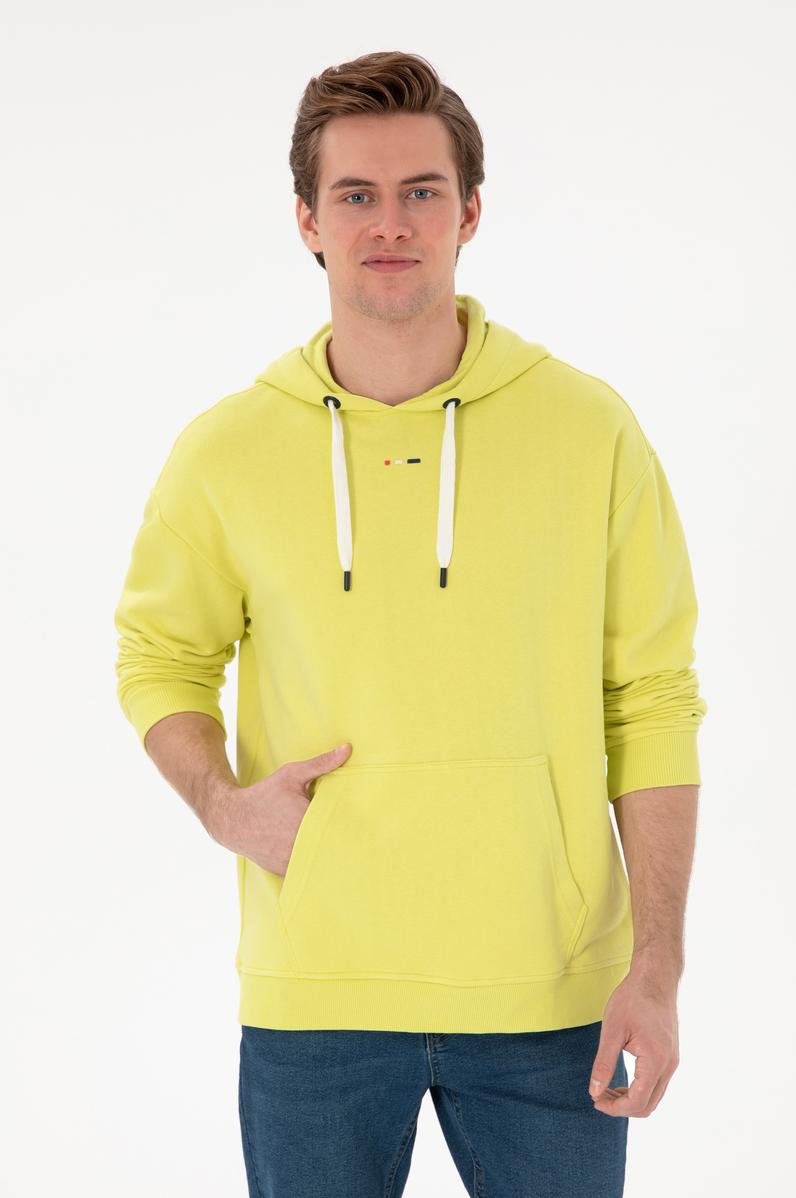 Erkek Neon Sarı Sweatshirt