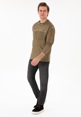 Erkek Haki Sweatshirt - 50292597025