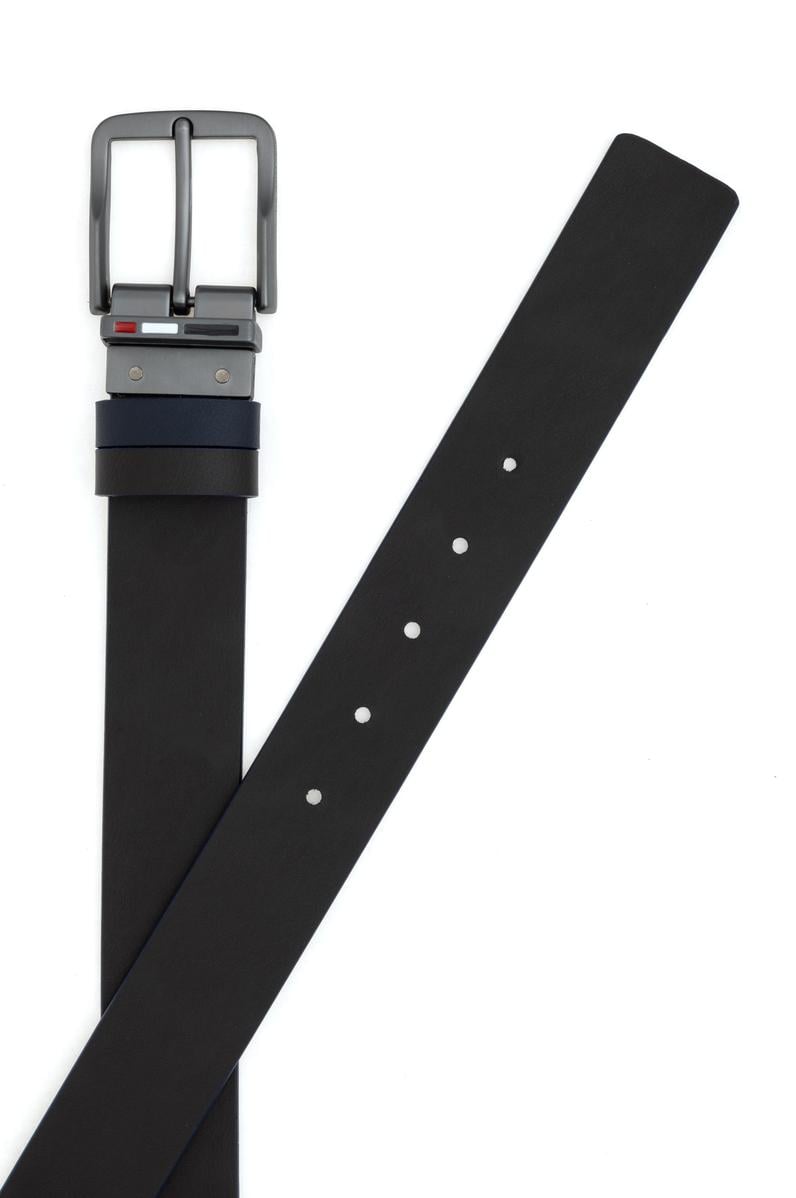 Erkek Lacivert Çift Taraflı Kemer