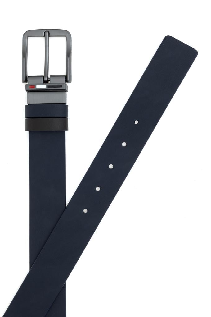 Erkek Lacivert Çift Taraflı Kemer