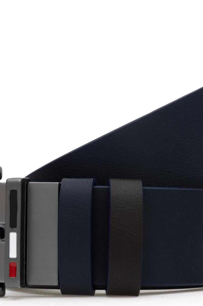 Erkek Lacivert Çift Taraflı Kemer