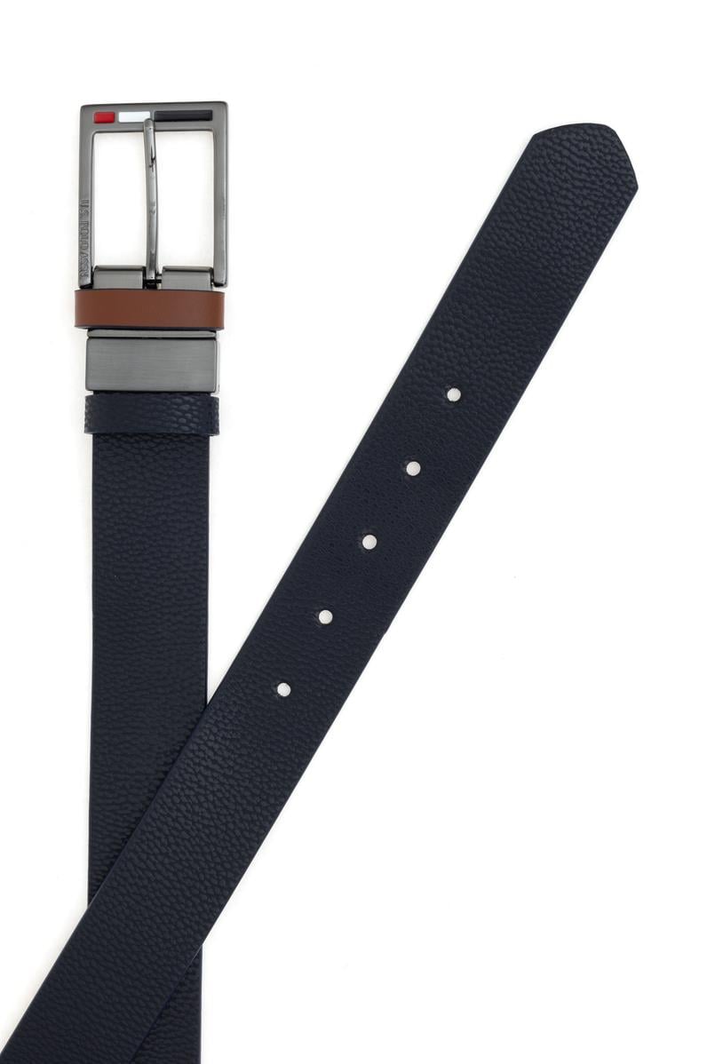 Erkek Lacivert Çift Taraflı Kemer