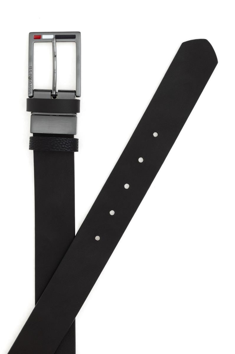 Erkek Siyah Çift Taraflı Kemer