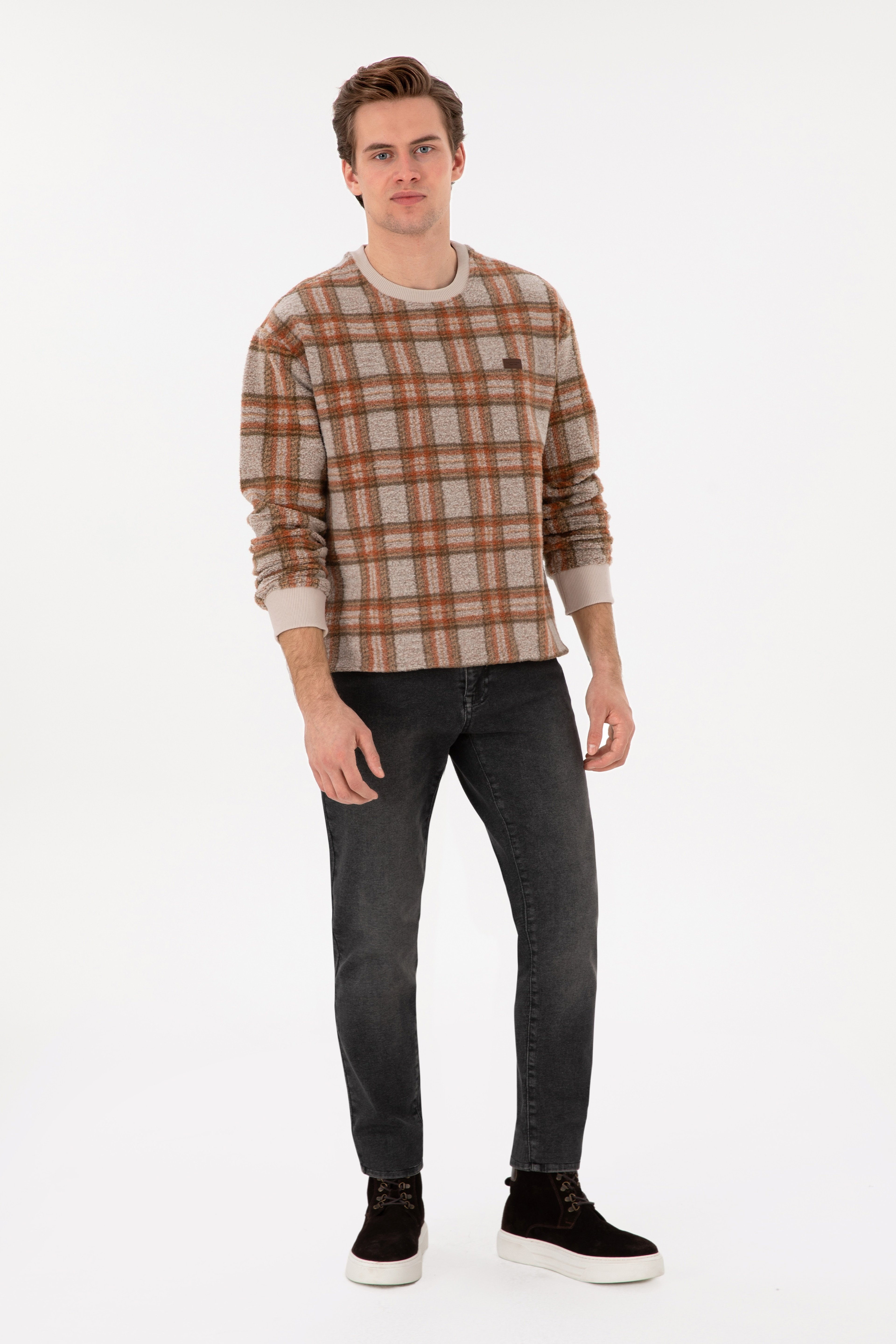 Erkek Krem Sweatshirt - Image 4