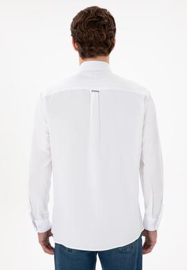 Erkek Beyaz Cepli Uzun Kollu Gömlek - 50306337007